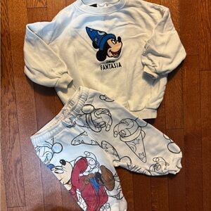 Zara Fantasia Mickey Mouse Sweatshirt and Pants Set